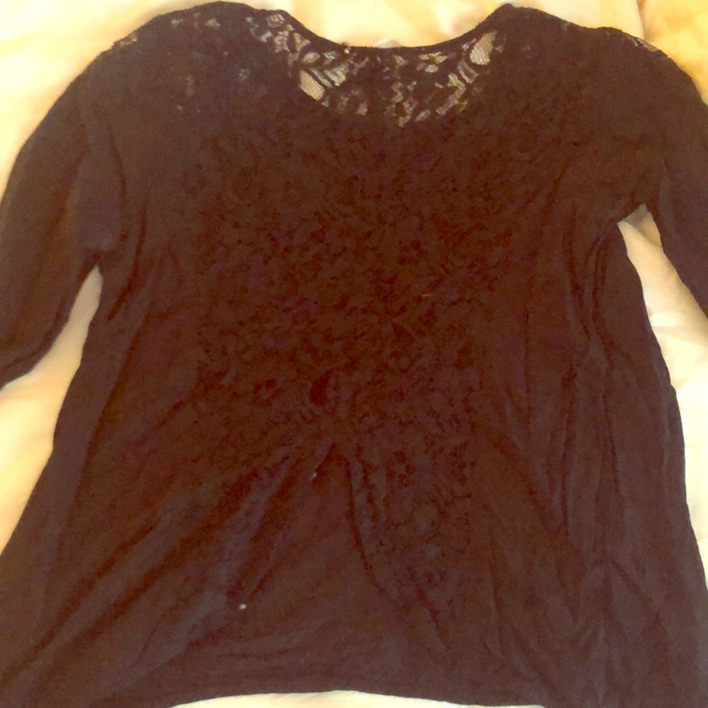 Short laced black top